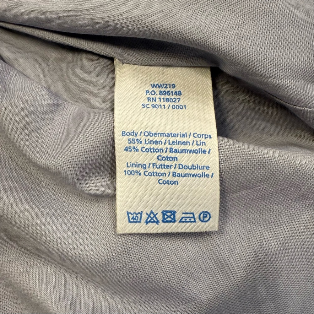Boden Linen Blend Midi Dress Blue Gray Sleeveless Pockets Women’s 8 - Picture 8 of 9